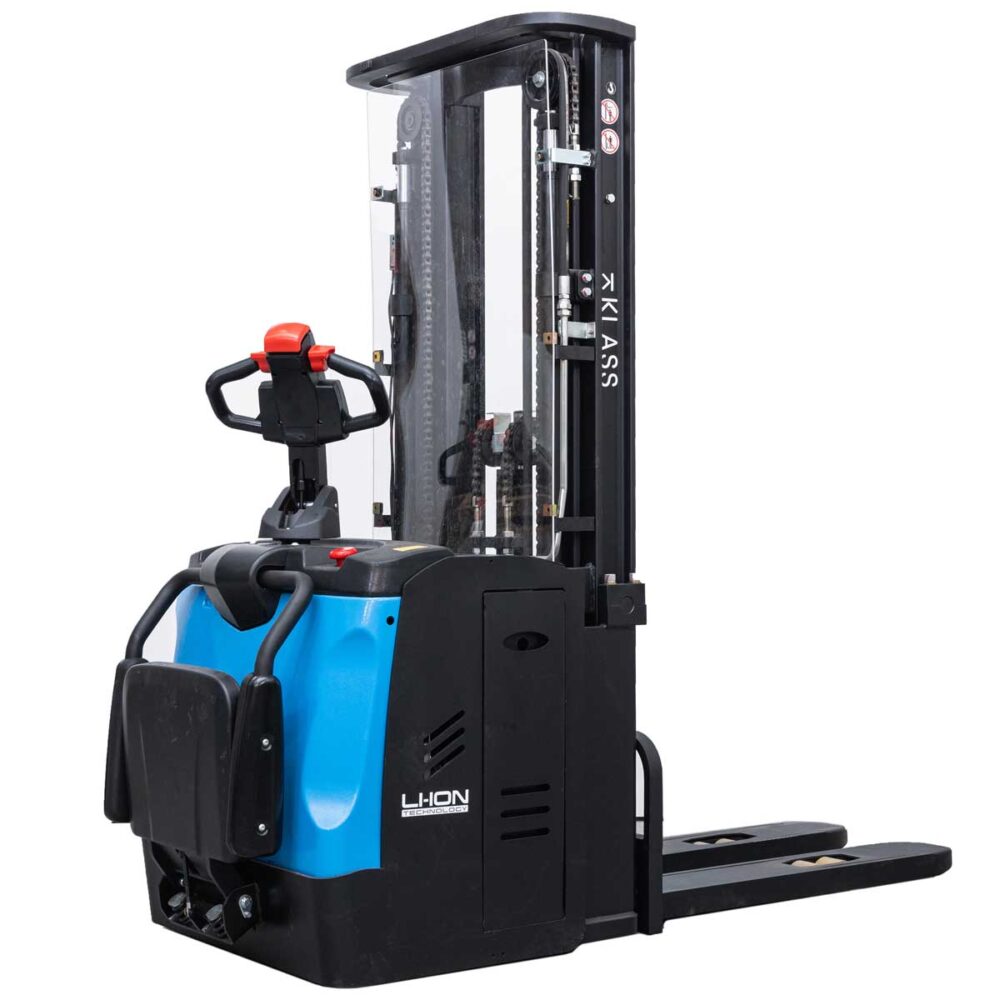 ES16-RS Li, Stivuitor electric pietonal 1.600 kg, baterie Li-Ion, platforma rabatabila, inaltime ridicare 5.500 mm