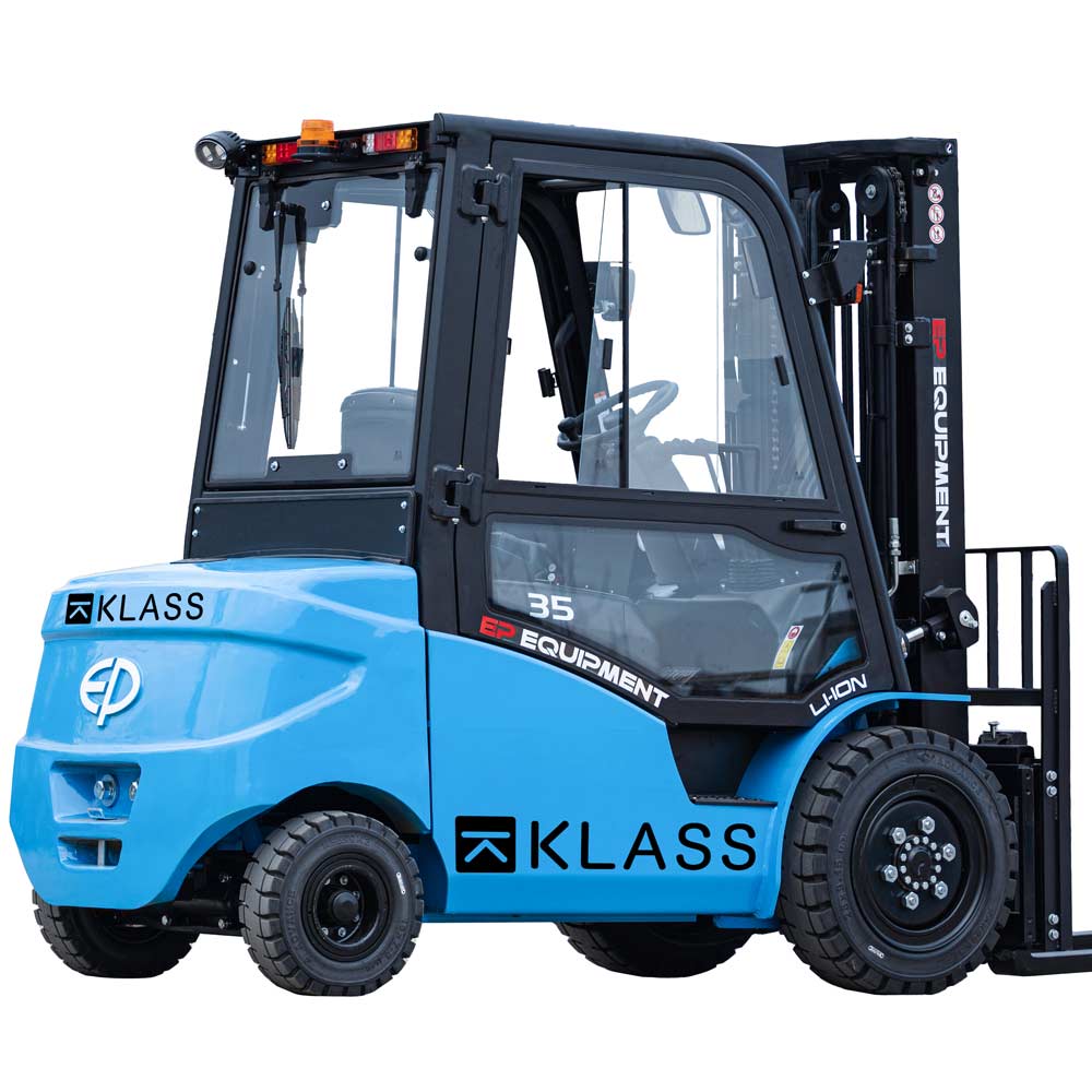 EFL353, Stivuitor electric 3.500 kg, catarg triplex, cabina inchisa si incalzita, Baterie Li-ion