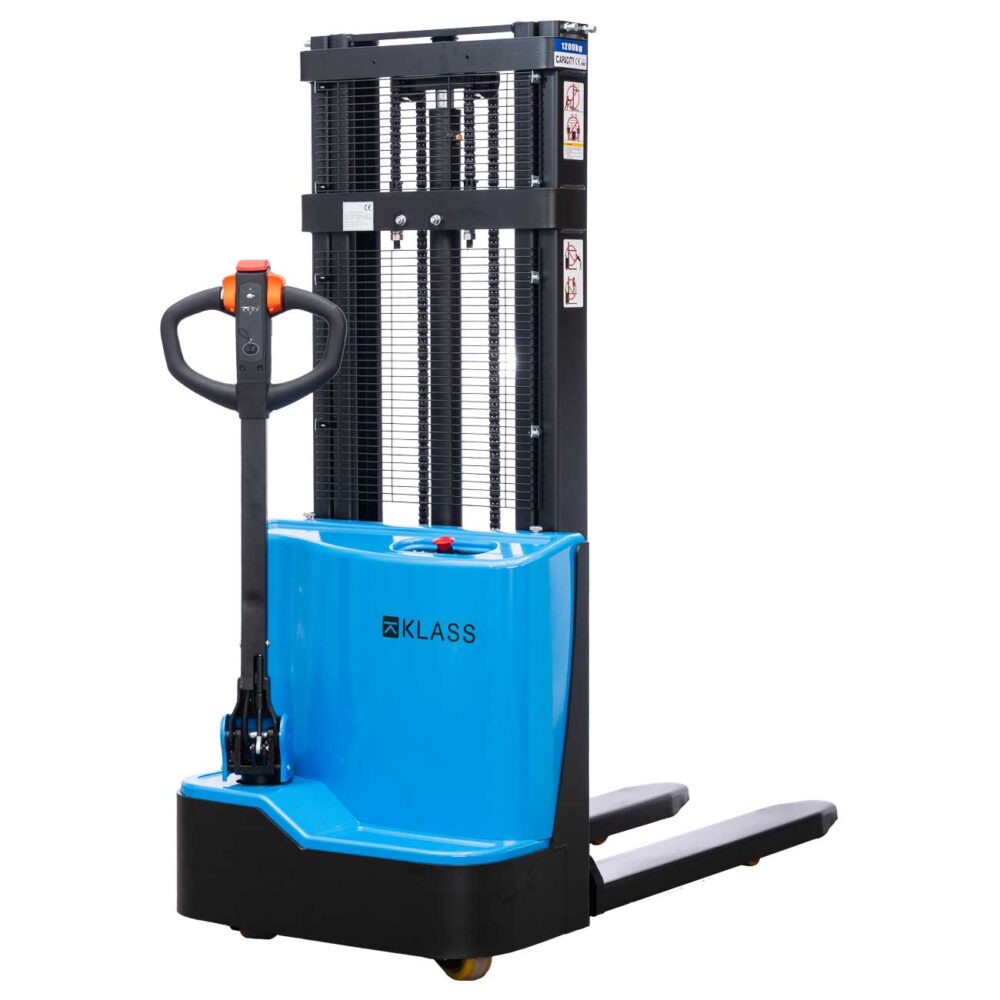 QDA12EL25, Stivuitor electric pietonal 1.200 kg, inaltime de ridicare 2.500 mm, Baterie AGM 24V/85Ah, Mentenanta usoara, Siguranta sporita